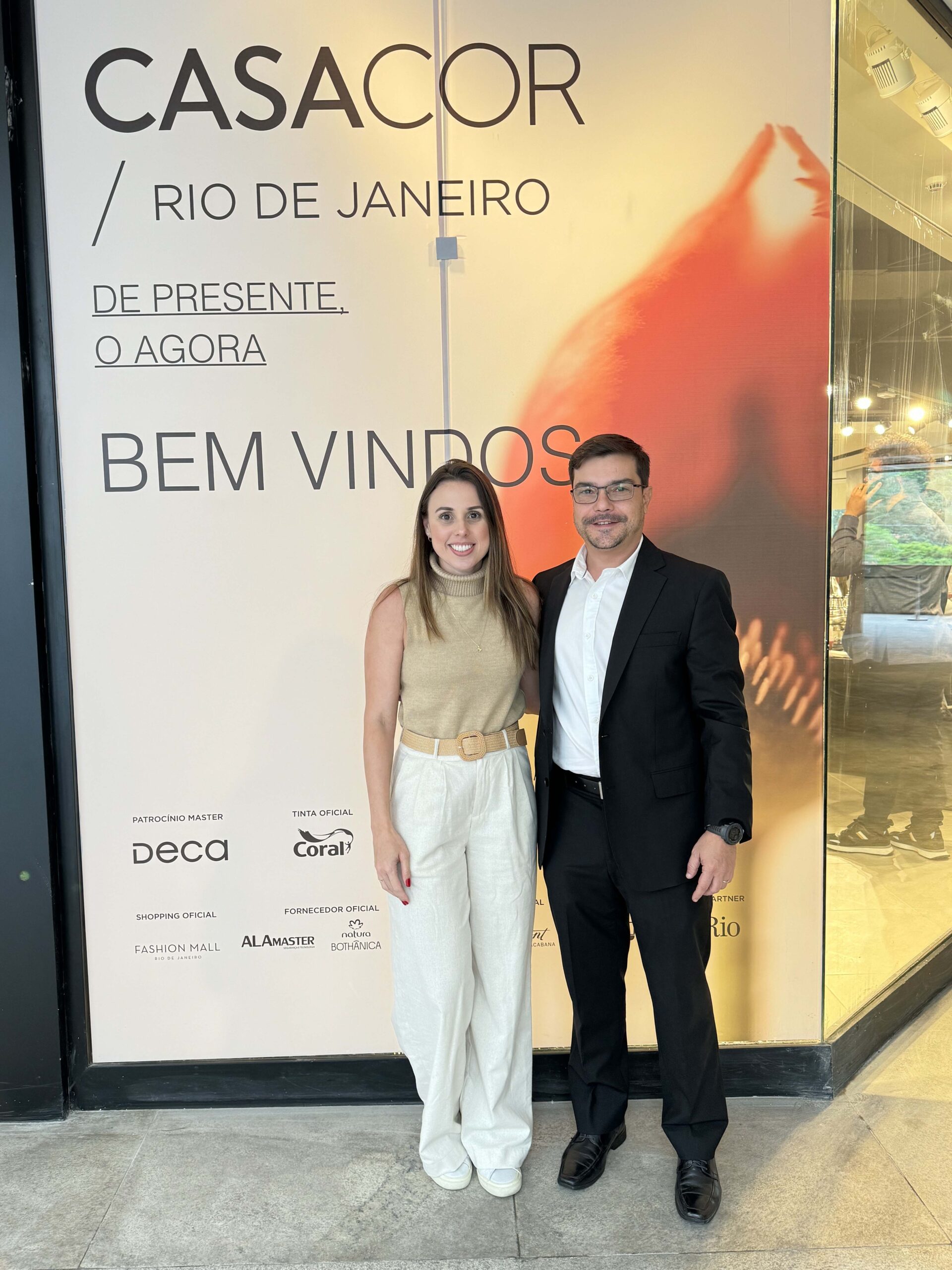 Camila Rosa, superintendente do Fashion Mall, e Luiz Siqueira, diretor de Operações do Fashion Mall