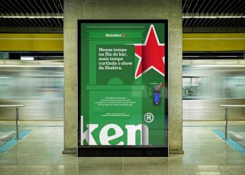 Ação show Shakira: Heineken® inova e transforma mídia externa do metrô para o show da Shakira em postos de carga Zigpay
