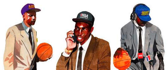 Série de pinturas do artista Jacob Rochester, em especial para a coleçãoNew Era x Fear of God Essentials x NBA & WNBA