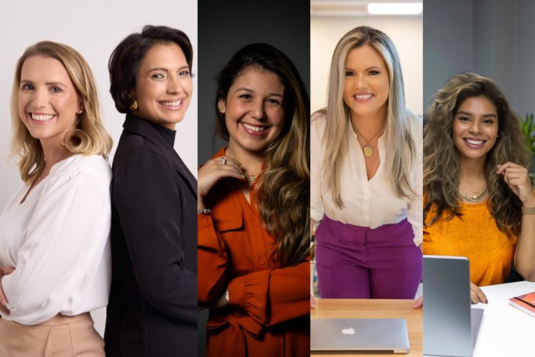 Mariana da Rosa, Juliana Saboia, Aline Busch, Marceli Brandenburg e Nina Leonel