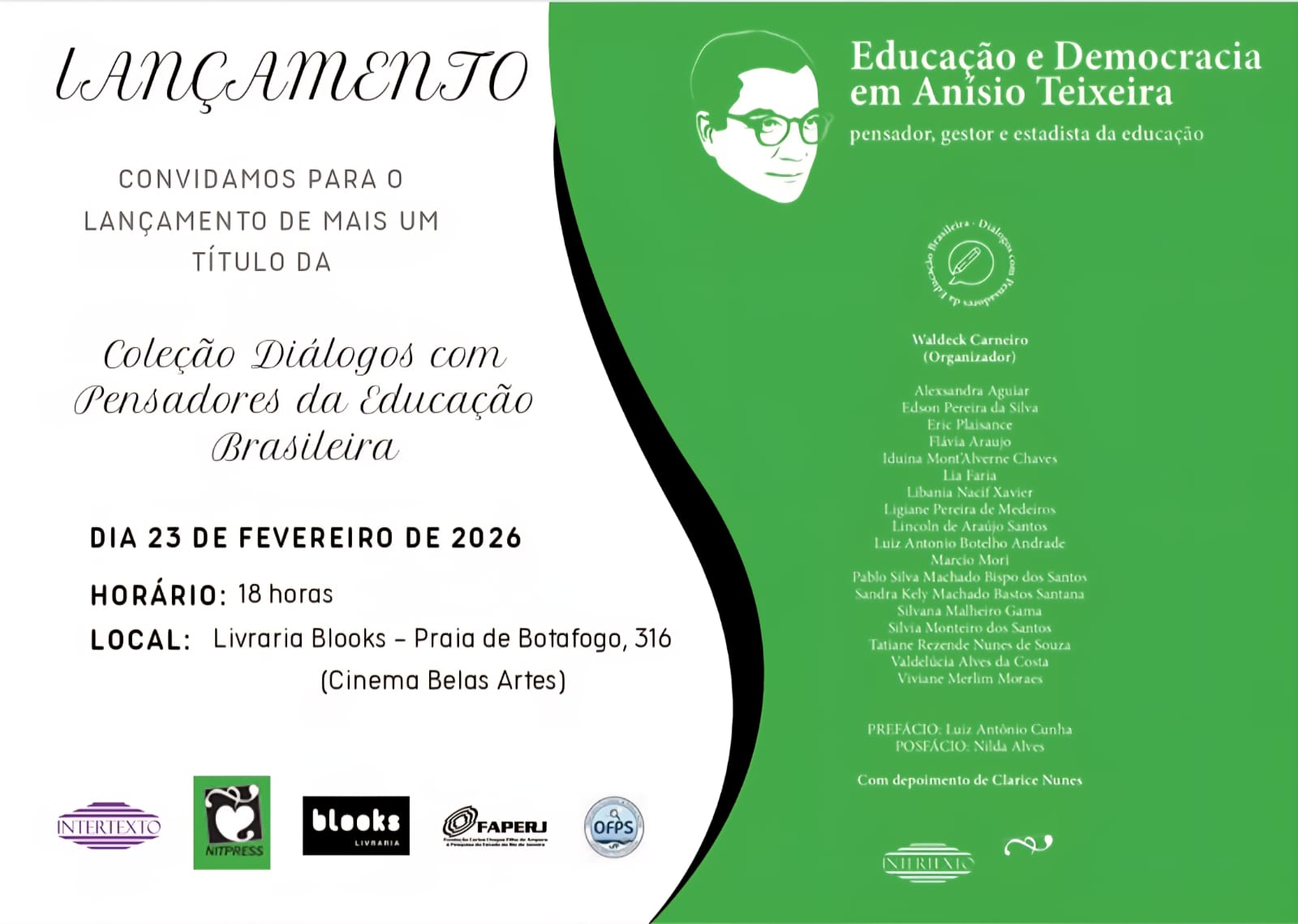 Livro sobre Anísio Teixeira será lançado