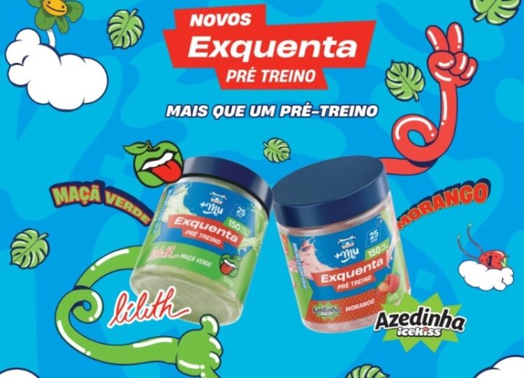 Cory e a Mais Mu se unem para lançar versões exclusivas do pré-treino Exquenta com os sabores consagrados de  Icekiss Azedinha de Morango e Lílith Maçã Verde