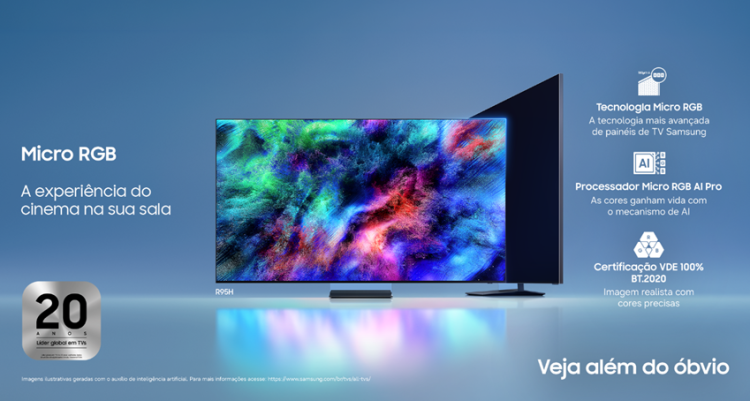 Samsung estreia tecnologia Micro RGB no Brasil com nova geração de TVs premium