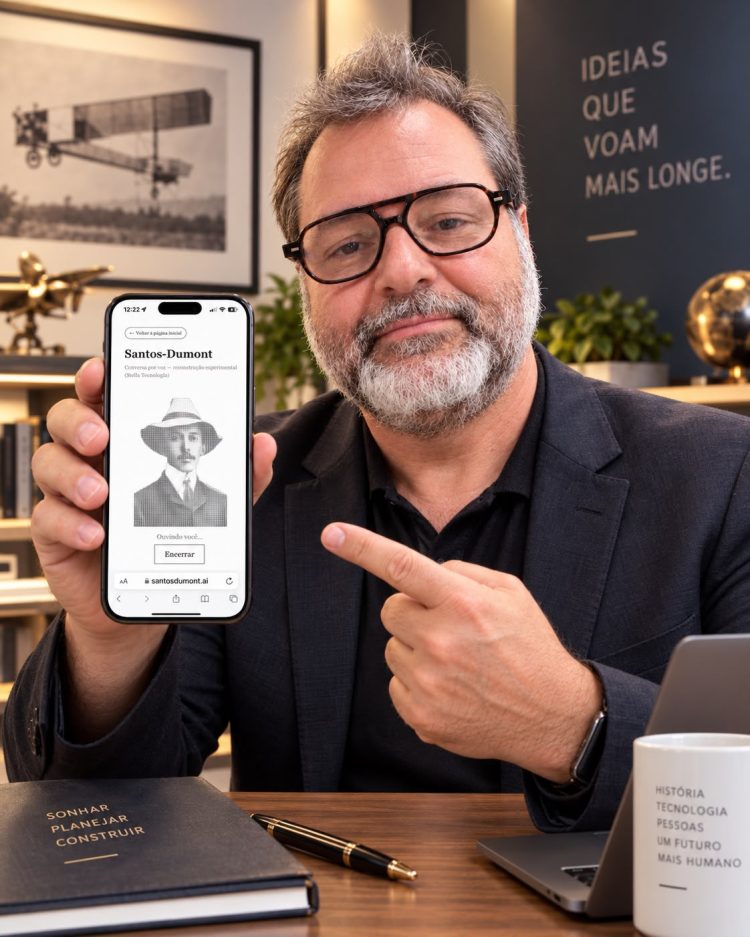 Stella Tecnologia cria IA que permite conversar com Santos Dumont